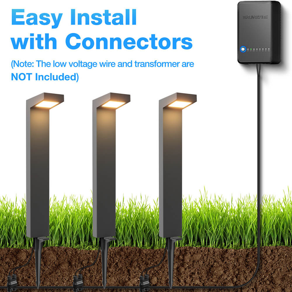 Low Voltage 5W LED Outdoor Waterproof Wired Pathway Lights With Connectors 4 Pack LHBW-05-04C