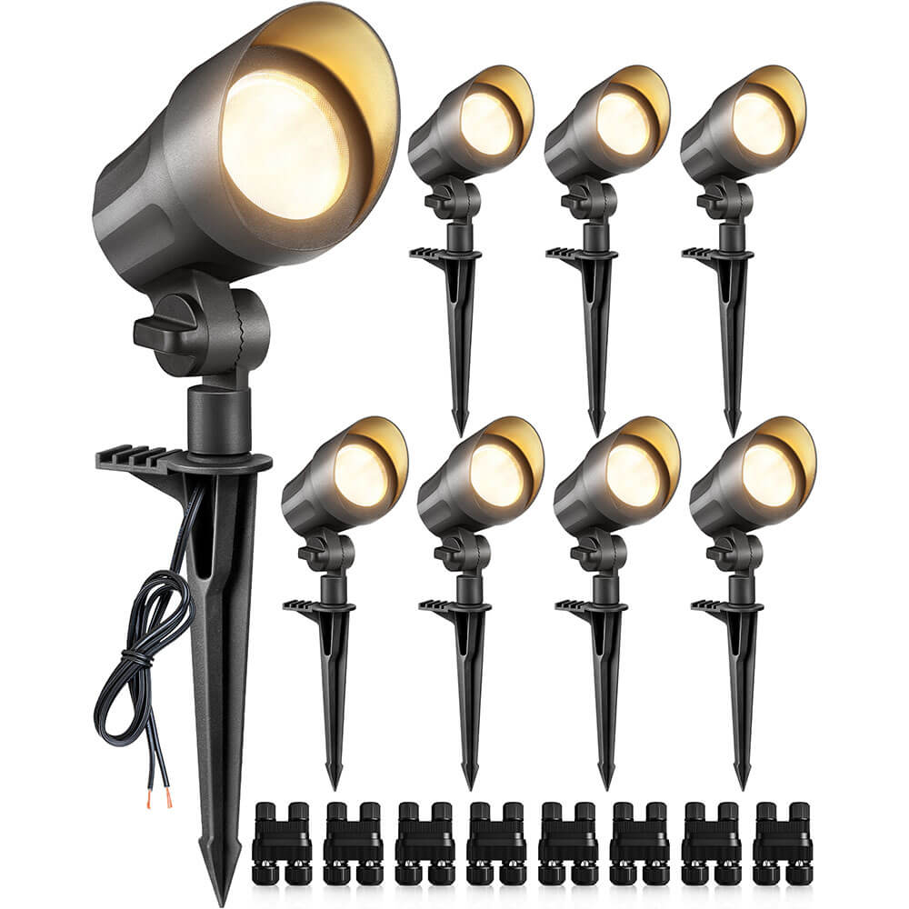 Low Voltage 6W LED Warm White Anti-Glare Landscape Spotlights 8 Pack CLWS-06-08C