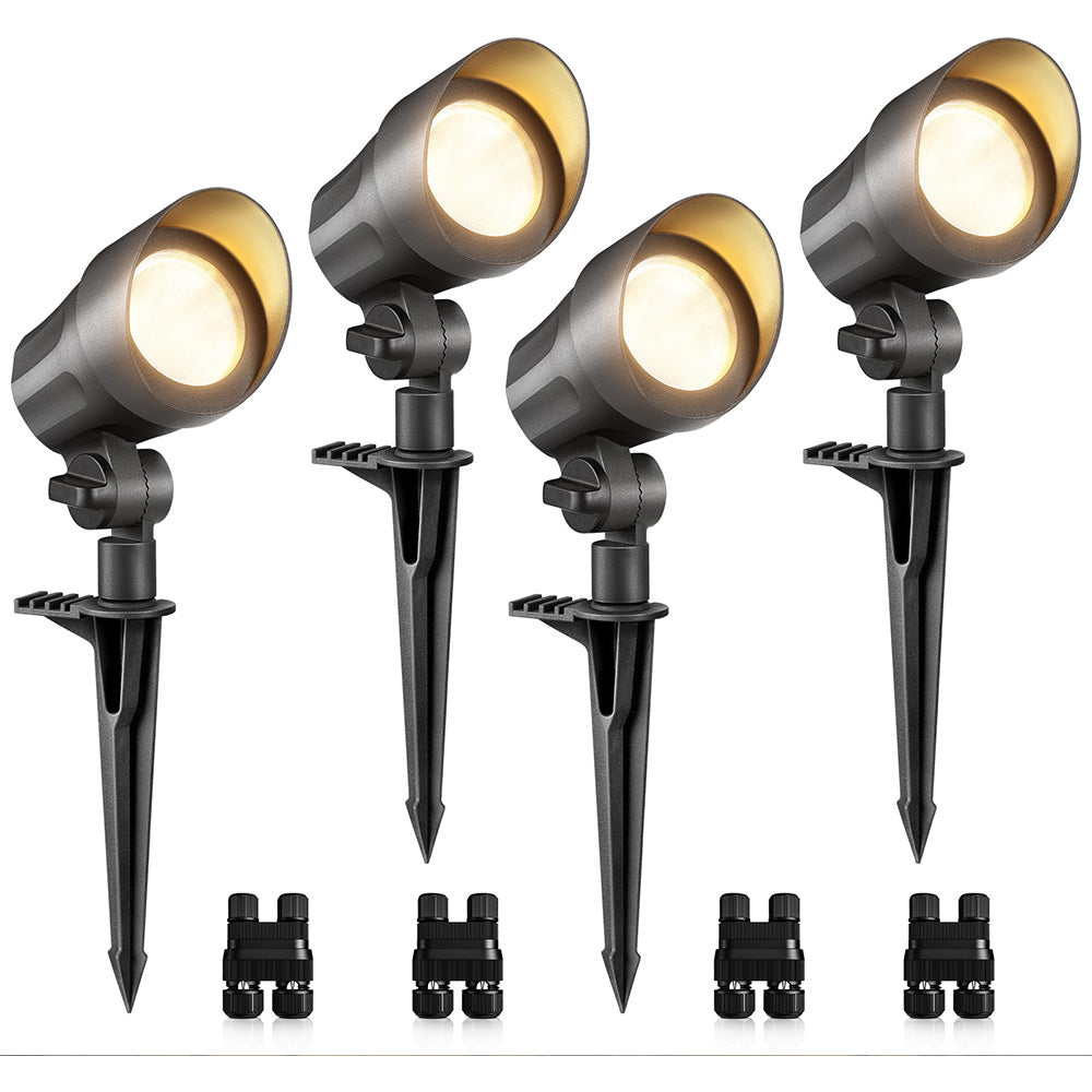 Low Voltage 6W LED Heavy Duty Anti-Glare Landscape Spotlights 4 Pack CLWS-06-04C