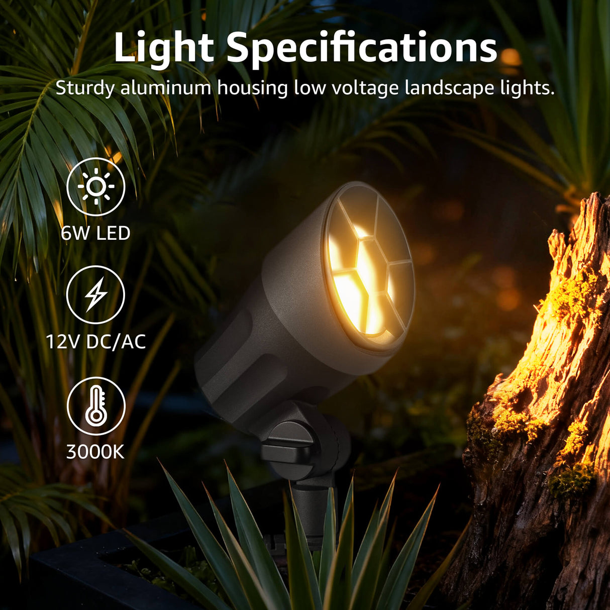 All-In-One Low Voltage 6W Landscape Lights Kit with Transformer, Wire & Connectors 8 Pack KTW-W8S06