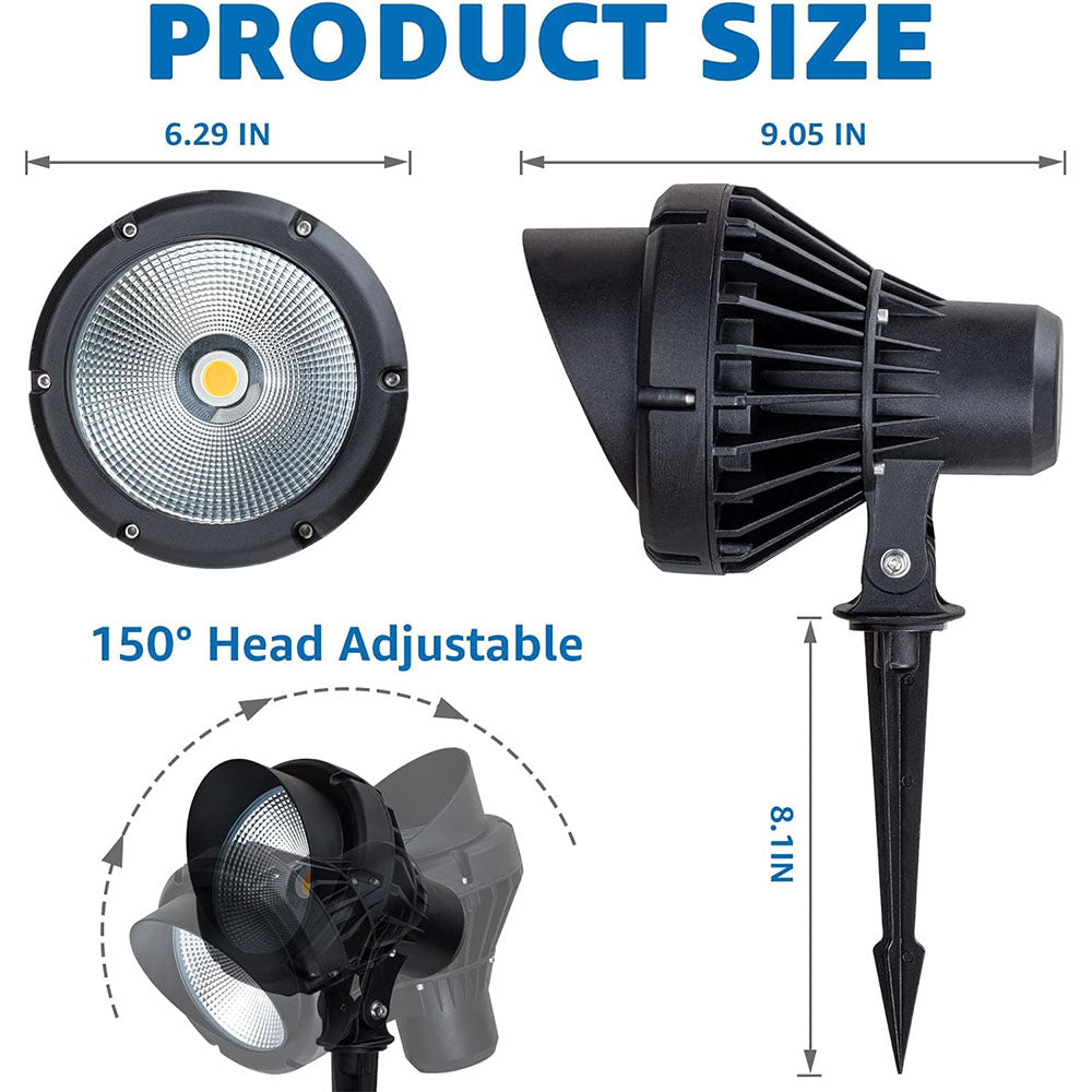 120V 40W Ultra Bright 4000LM Outdoor Landscape Spotlight with Stake & 5.5FT Cord CHW-40A-01 SUNVIE