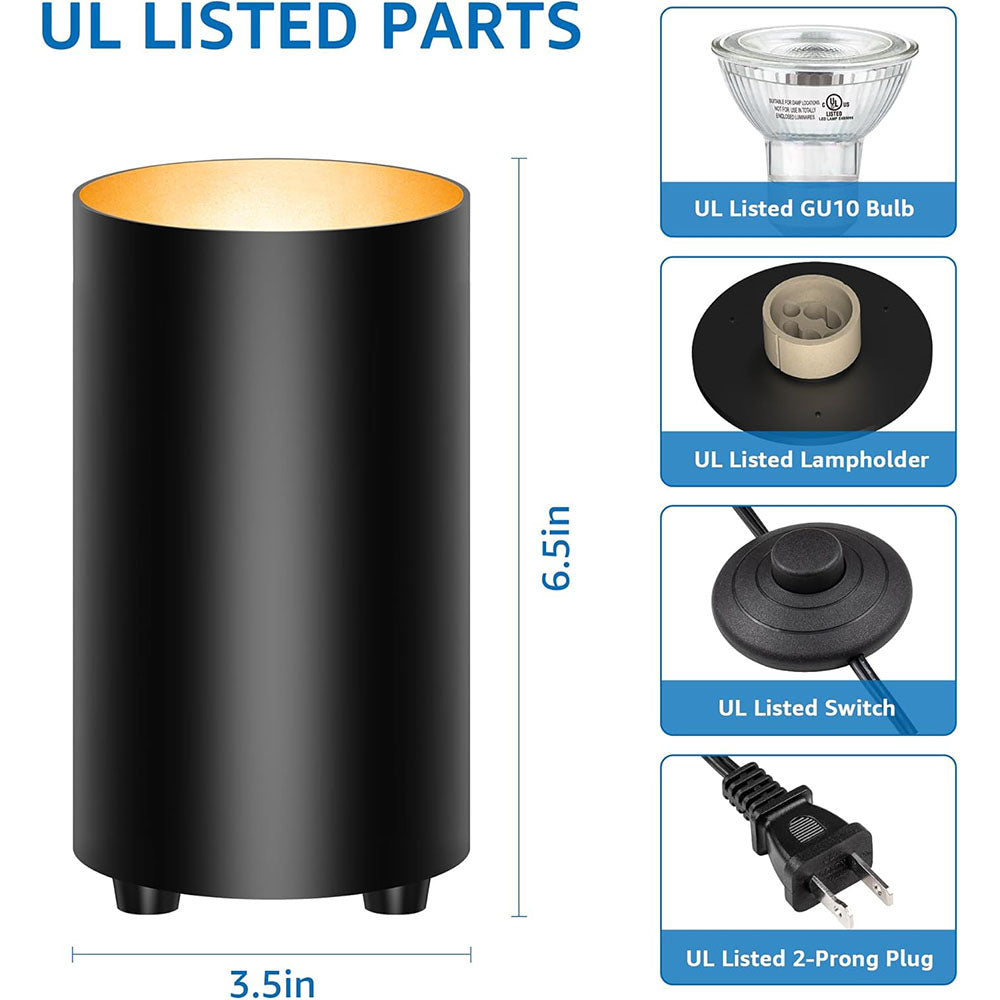 5W Black Uplighting Floor Can Spotlight with 2700K GU10 Bulbs & 5.9 FT Plug Cord & Foot Switch 2 Pack FCL-02B-02 SUNVIE