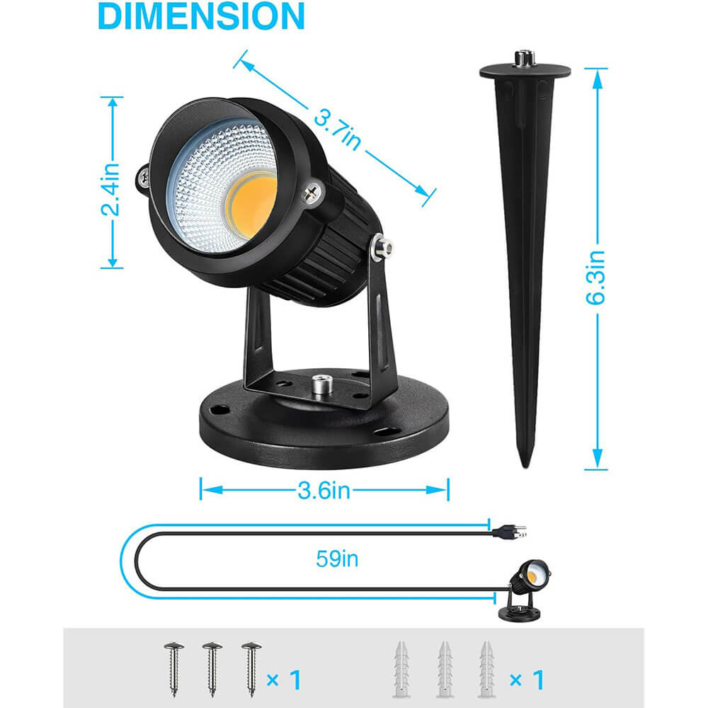 120V 7W LED Outdoor Waterproof Landscape Spotlights with Dusk to Dawn Photocell Sensor CHWP-05-01P SUNVIE