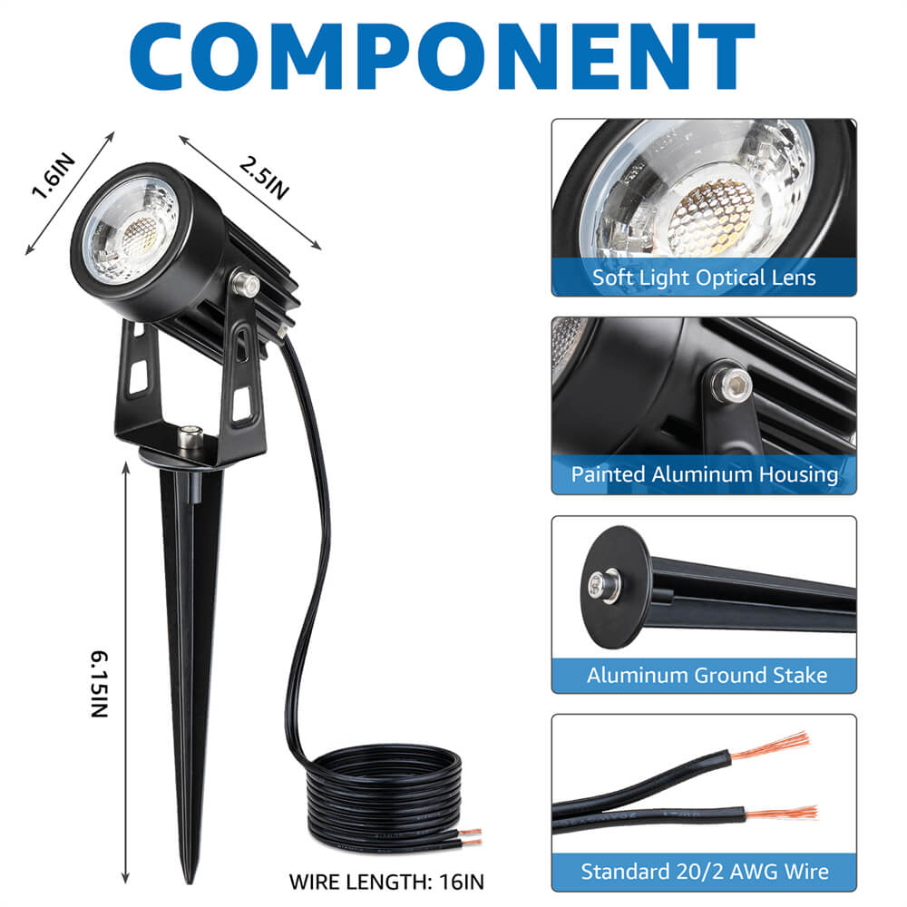 All-In-One Low Voltage Landscape Lights Kit with Transformer, Wire & Connectors 12 Pack KTW-W12SA