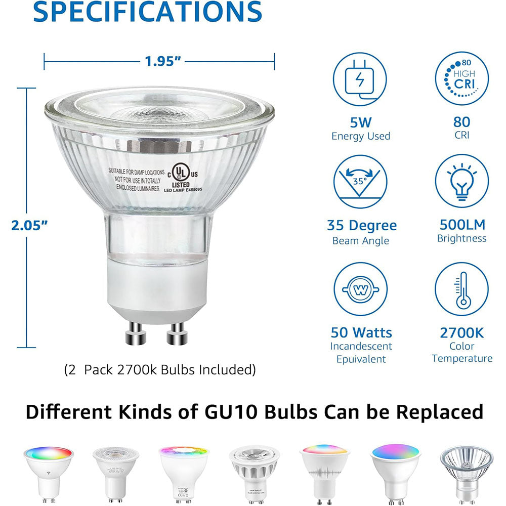 5W Black Uplighting Floor Can Spotlight with 2700K GU10 Bulbs & 5.9 FT Plug Cord & Foot Switch 2 Pack FCL-02B-02 SUNVIE