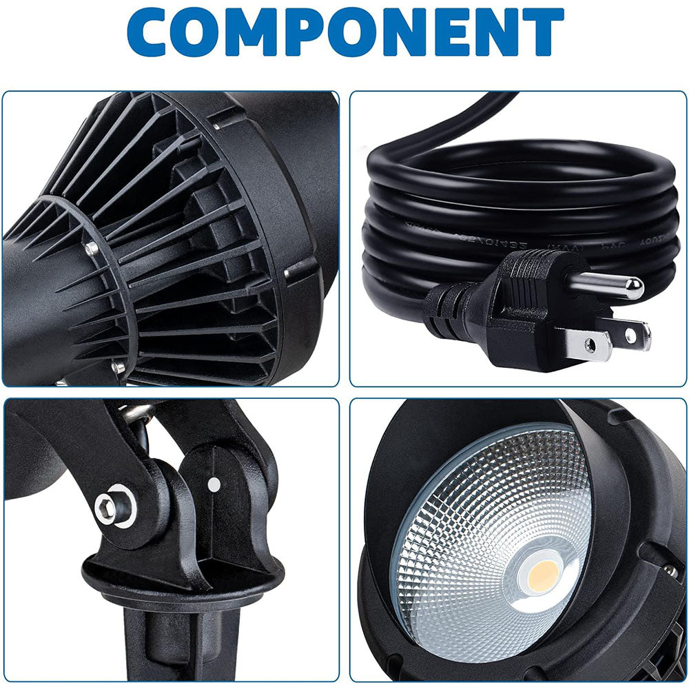 120V 40W Ultra Bright 4000LM Outdoor Landscape Spotlight with Stake & 5.5FT Cord CHW-40A-01 SUNVIE