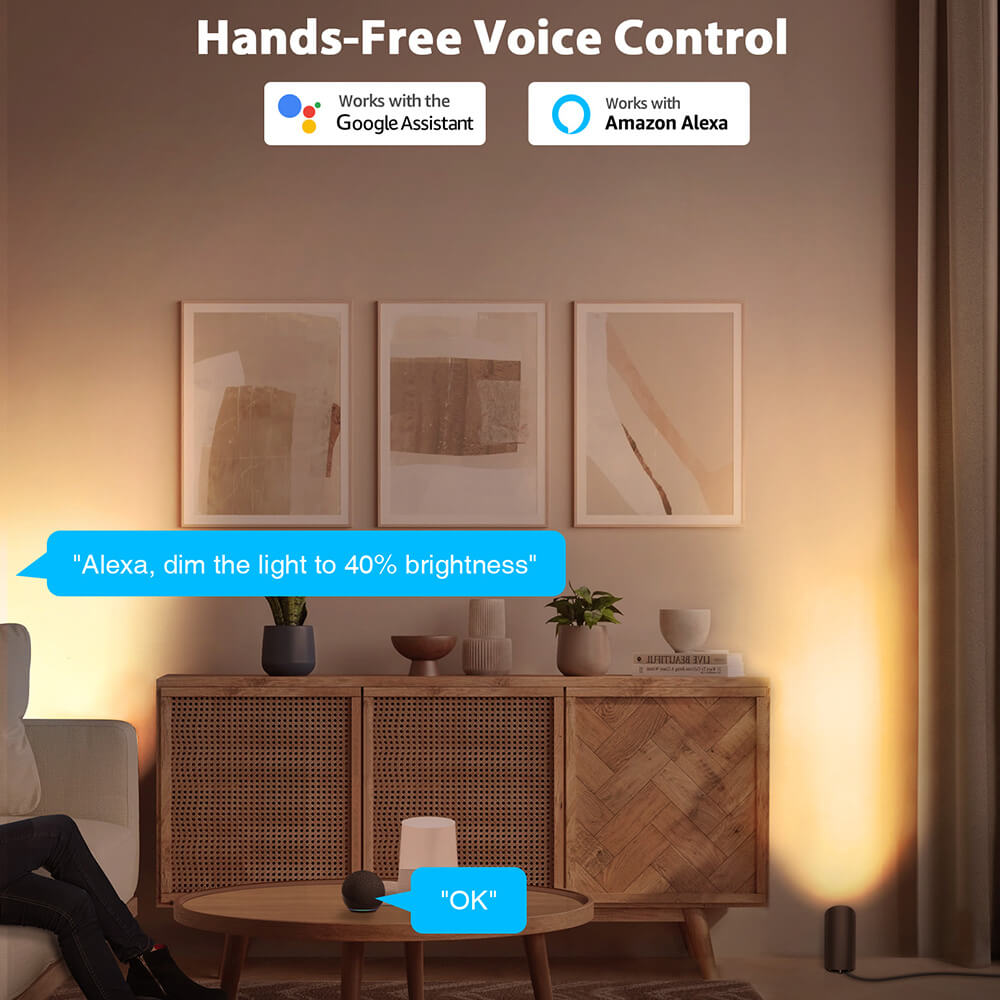 5W RGBW Smart Indoor Floor Can Uplighting Lights 2 Pack (Black) FCL-01B-02SN