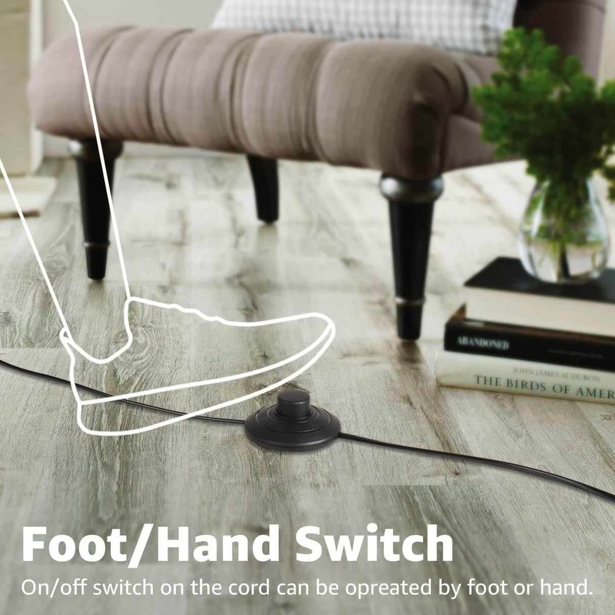 120V Warm White0 Indoor LED Spot Lights With 5.9 FT Cord & Floor Foot Switch 4 Pack SHWS-03-04 SUNVIE