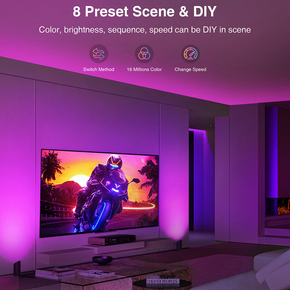 5W RGBW Smart Indoor Floor Can Uplighting Lights 2 Pack (Black) FCL-01B-02SN