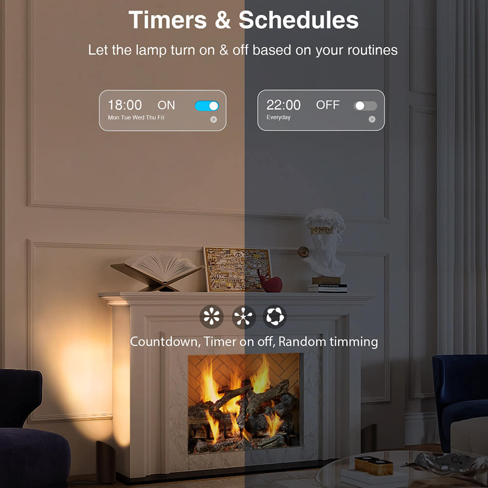 5W RGBW Smart Indoor Floor Can Uplighting Lights 2 Pack (Black) FCL-01B-02SN