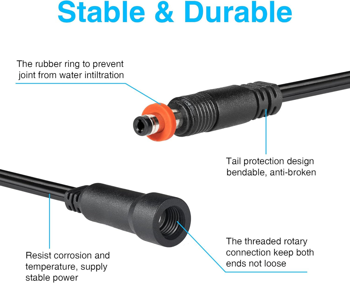 20ft AWG 4.0×1.7mm Screwed Threaded Connection Photocell Sensor Extension Cord LVT-MH-EC06 SUNVIE