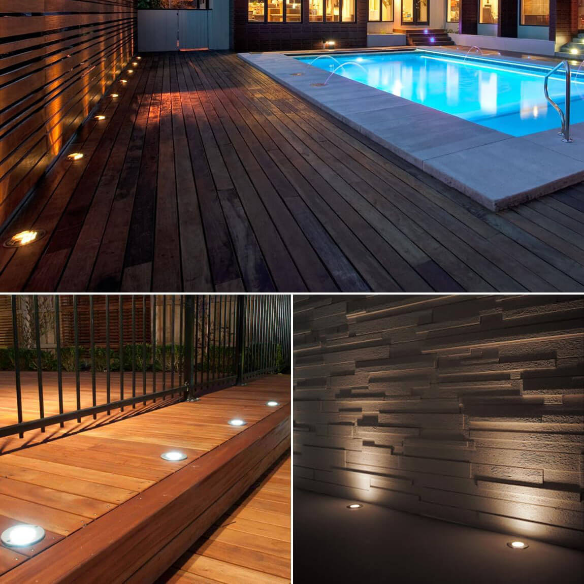 Low Voltage 12W LED Waterproof Outdoor In-Ground Well Lights with Wire Connectors 10 Pack MDD-12-10C SUNVIE