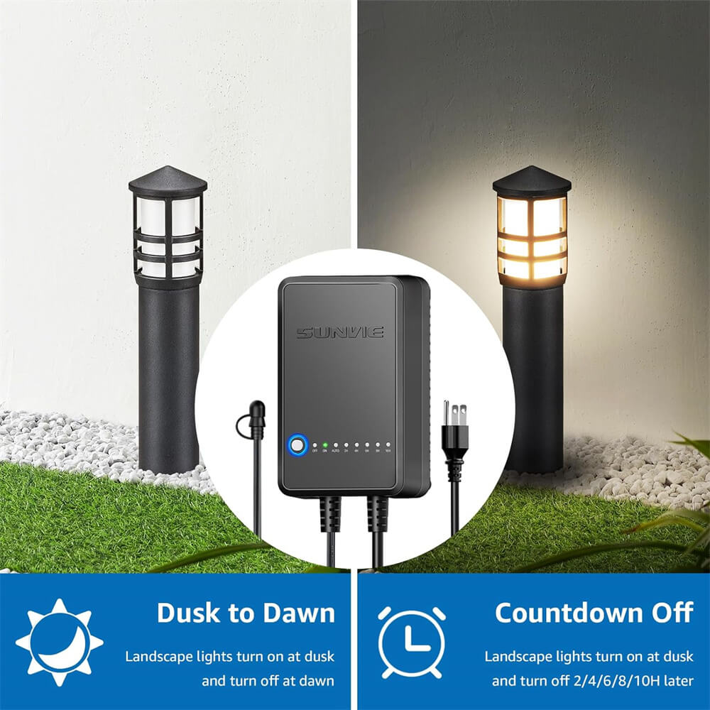 3W Low Voltage LED Cylinder Pathway Lighting Kit with Transformer & Wire & Connectors 8 Pack KTW-W8YA SUNVIE