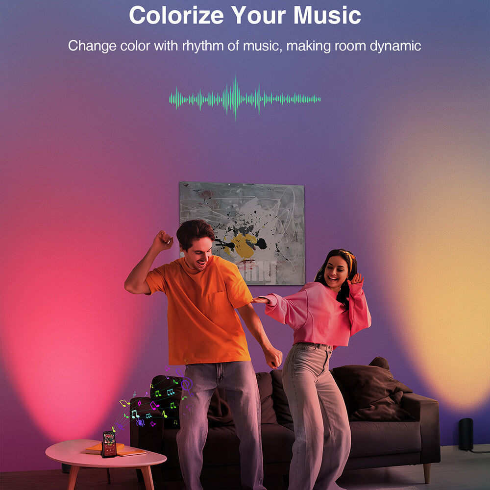 5W RGBW Smart Indoor Floor Can Uplighting Lights 2 Pack (Black) FCL-01B-02SN