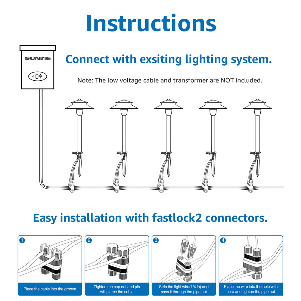 Hat-Style Low Voltage Landscape Pathway Lights with Replaceable LED Module 4 Pack LSDWB-03-04C