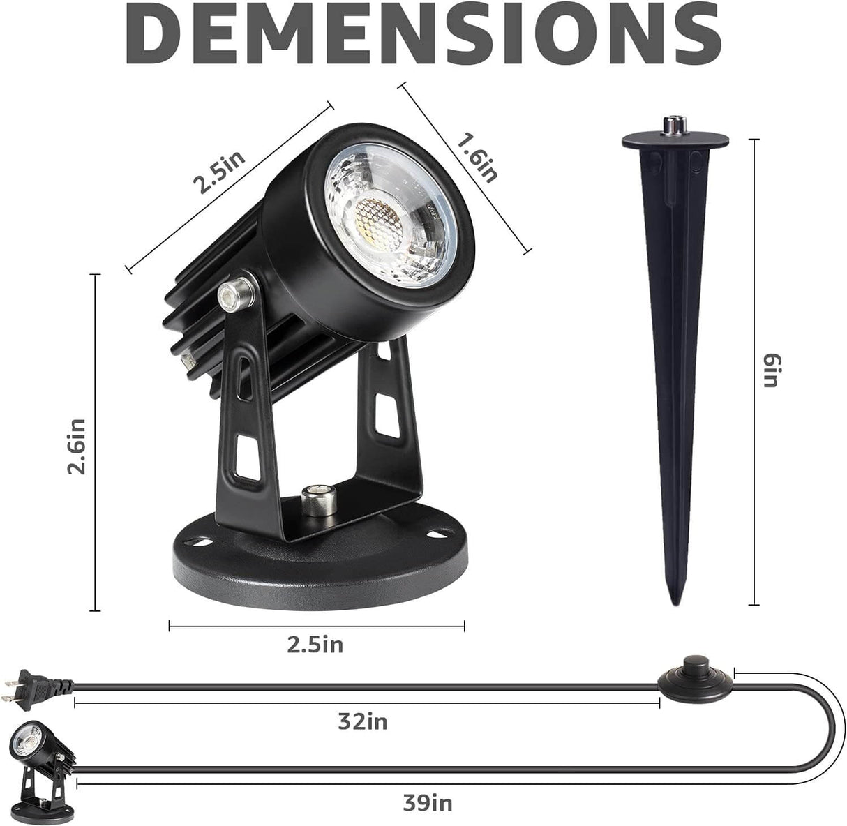 120V Warm White0 Indoor LED Spot Lights With 5.9 FT Cord & Floor Foot Switch 4 Pack SHWS-03-04 SUNVIE