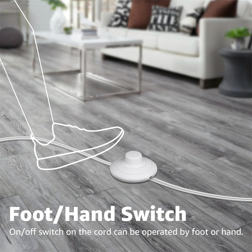 5W White Indoor Floor Can Uplighting Spotlight with 2700K GU10 Bulb Accent & Foot Switch 2 Pack FCL-01W-02 SUNVIE