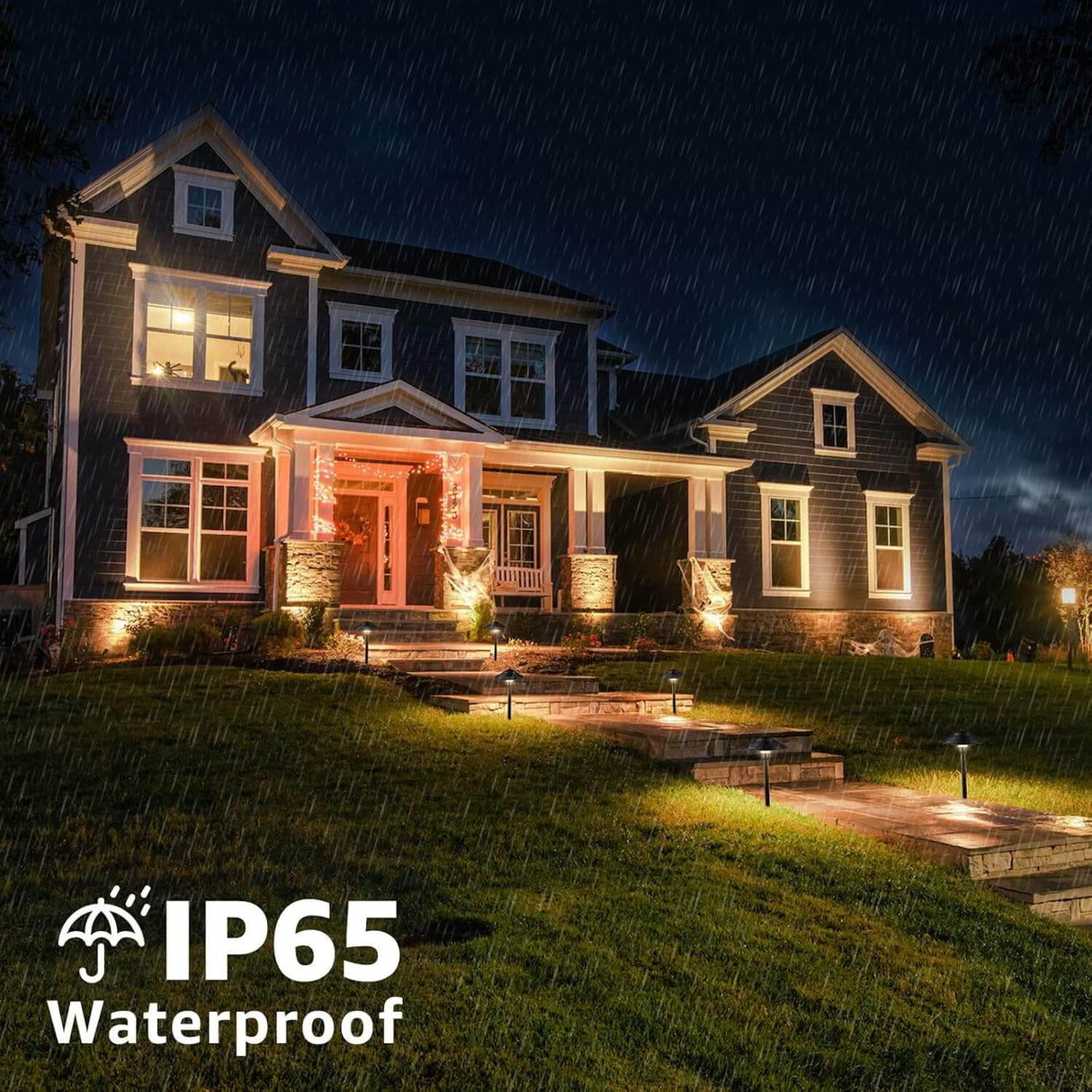 Low Voltage Landscape Lighting Kit 4 Stake Pathway Lights + 6 Spotlights with Connectors & Transformer 10 Pack TB-W6S4P SUNVIE