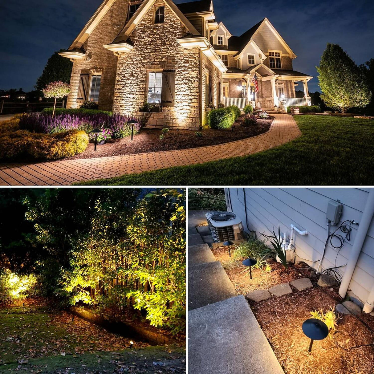 Low Voltage Landscape Lighting Kit 4 Stake Pathway Lights + 6 Spotlights with Connectors & Transformer 10 Pack TB-W6S4P SUNVIE