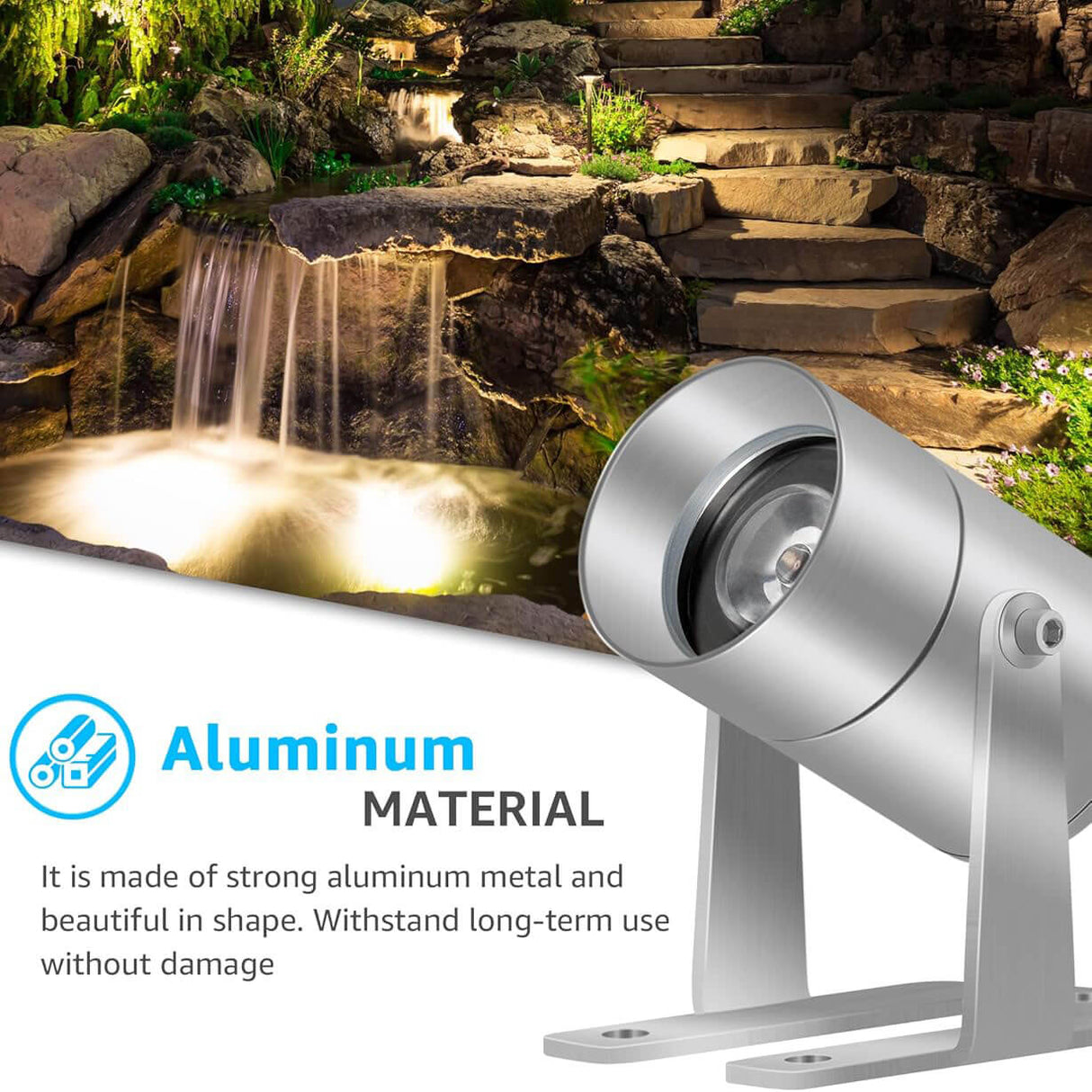 Low Voltage 3W LED IP68 Waterproof Underwater Submersible Fountain Pond Lights 1 Pack ULWS-03-01 SUNVIE