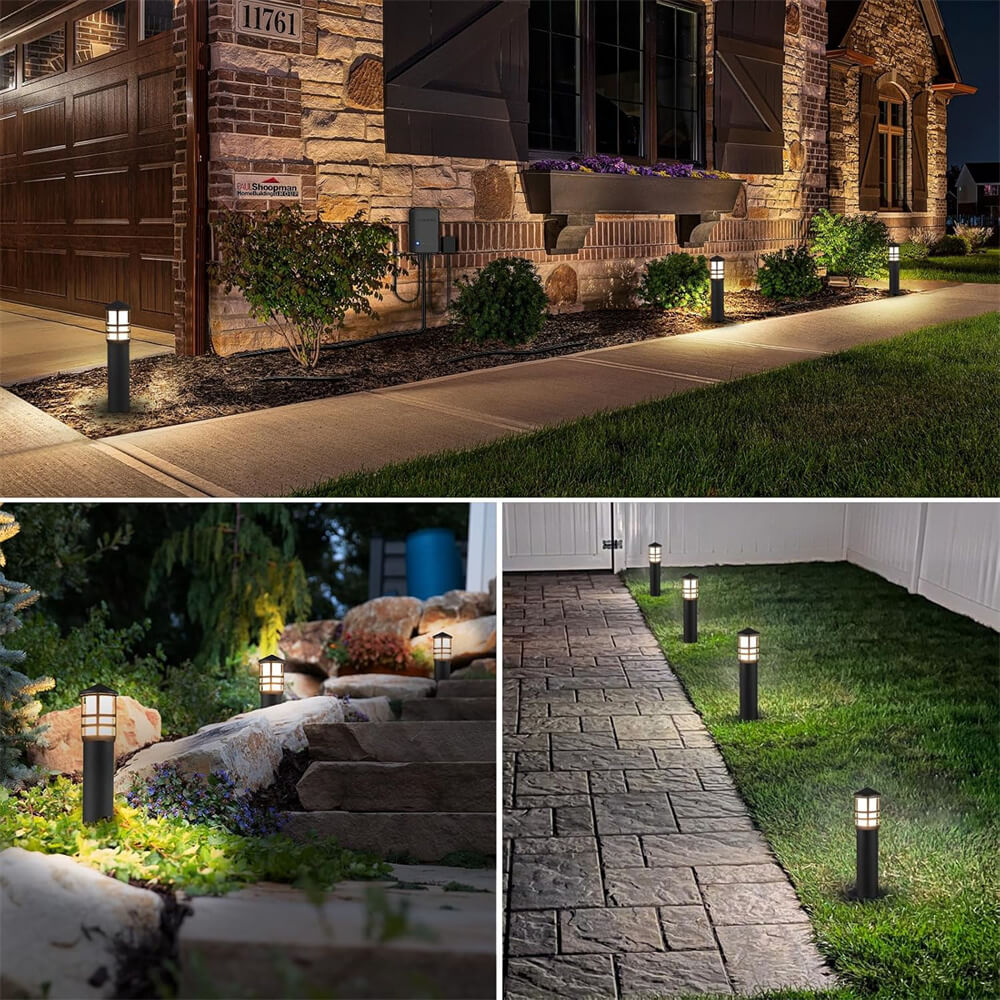 3W Low Voltage LED Cylinder Pathway Lighting Kit with Transformer & Wire & Connectors 8 Pack KTW-W8YA SUNVIE