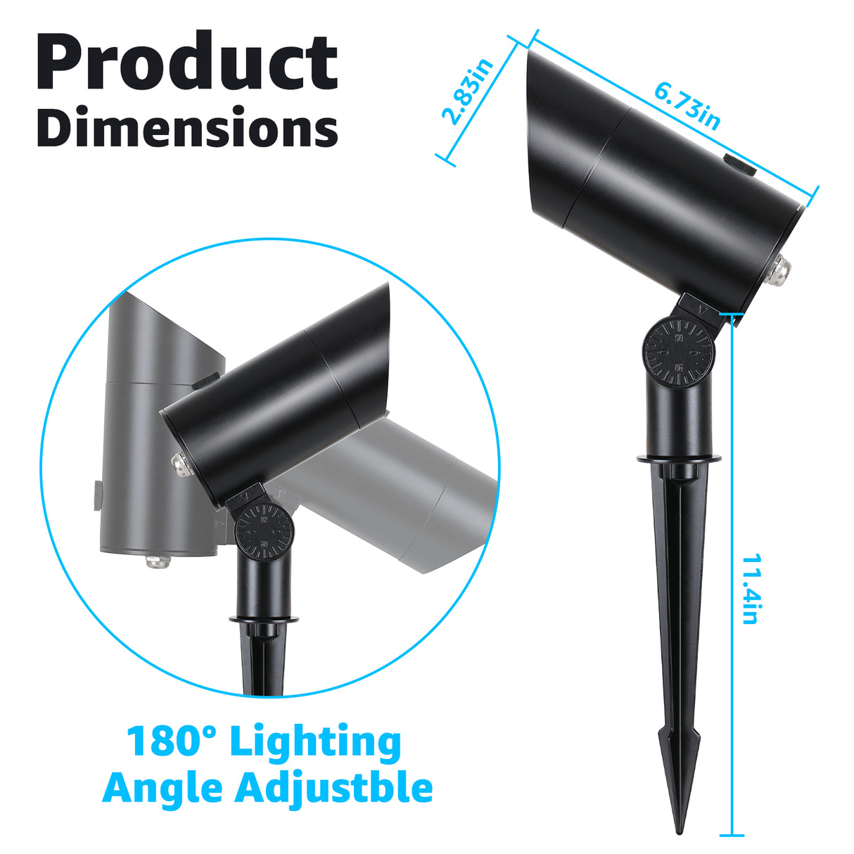 120V 30W 5000K Daylight White Outdoor Flag Pole Spotlight with Photocell Sensor CHDP-30A-01