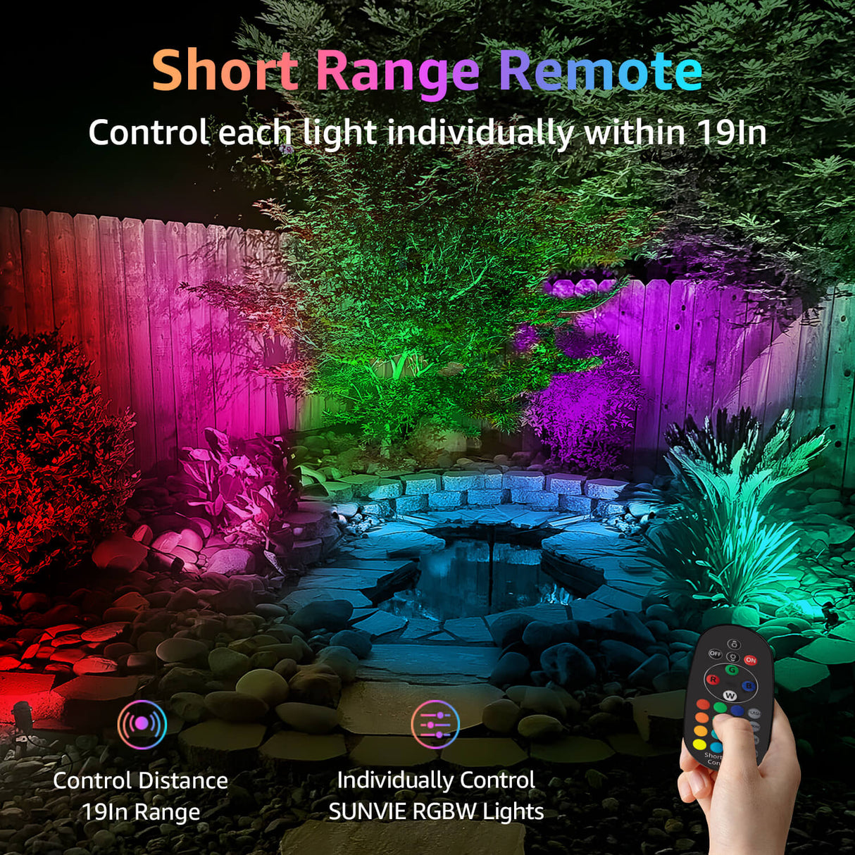 120V 12W RGB LED Color Changing Outdoor Landscape Spotlights 6 Pack with Remote Control CHRS-12-06