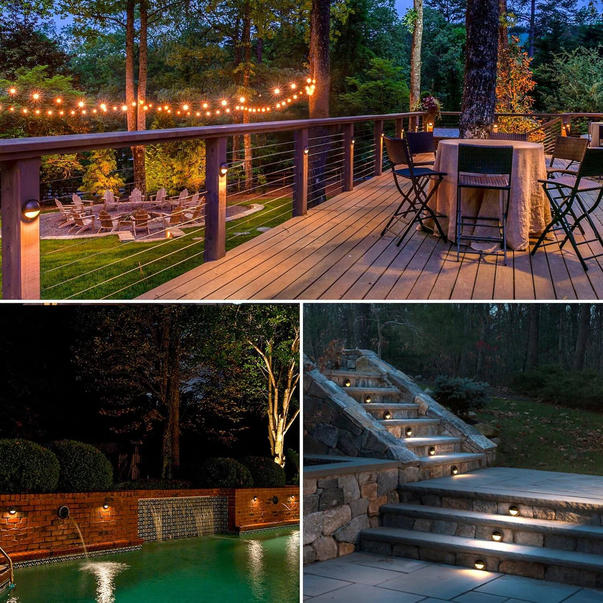 5W Low Voltage LED Landscape Deck Lights with Fastlock2 Wire Connectors 6 Pack BLWYB-05-06C SUNVIE