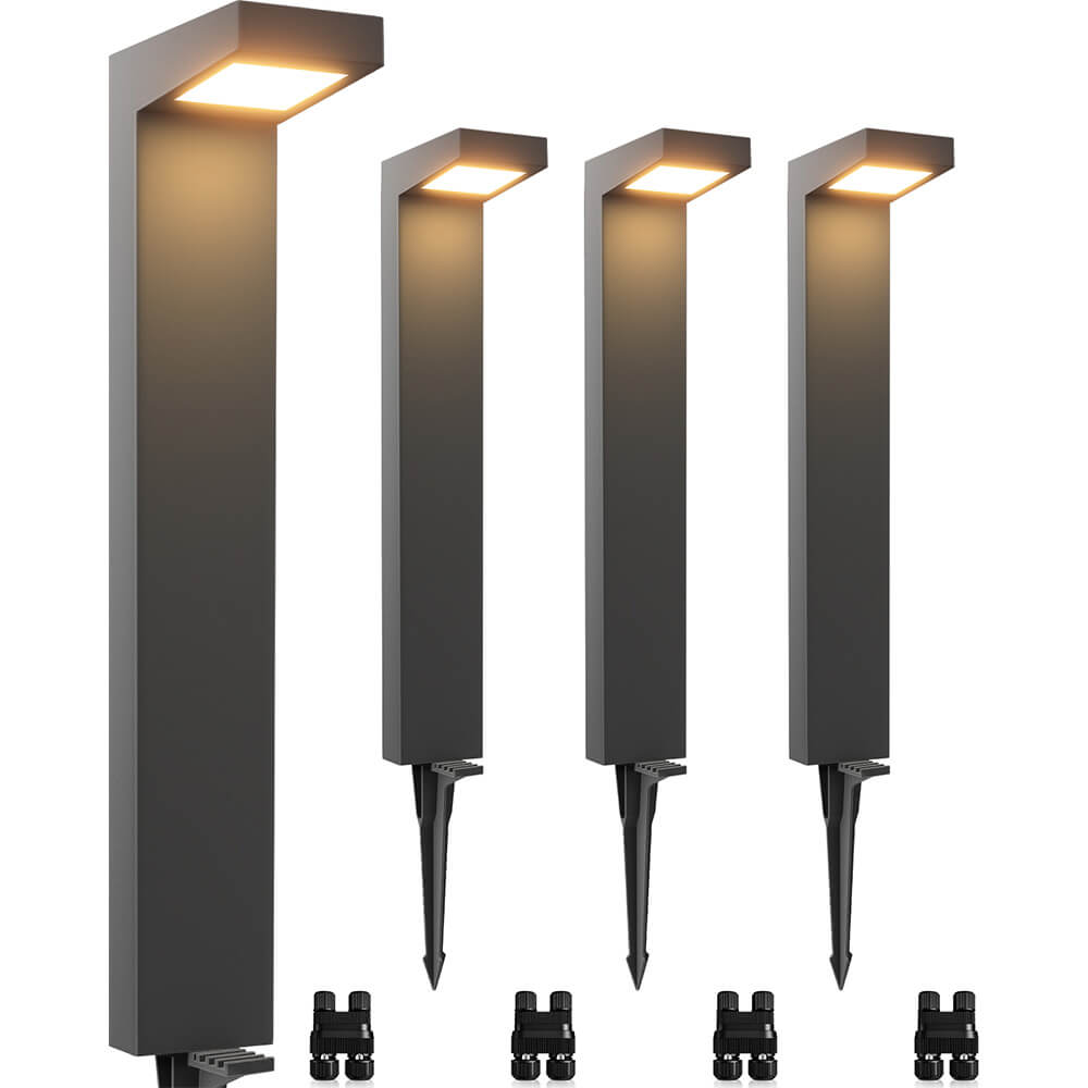 Low Voltage 5W LED Outdoor Waterproof Wired Pathway Lights With Connectors 4 Pack LHBW-05-04C