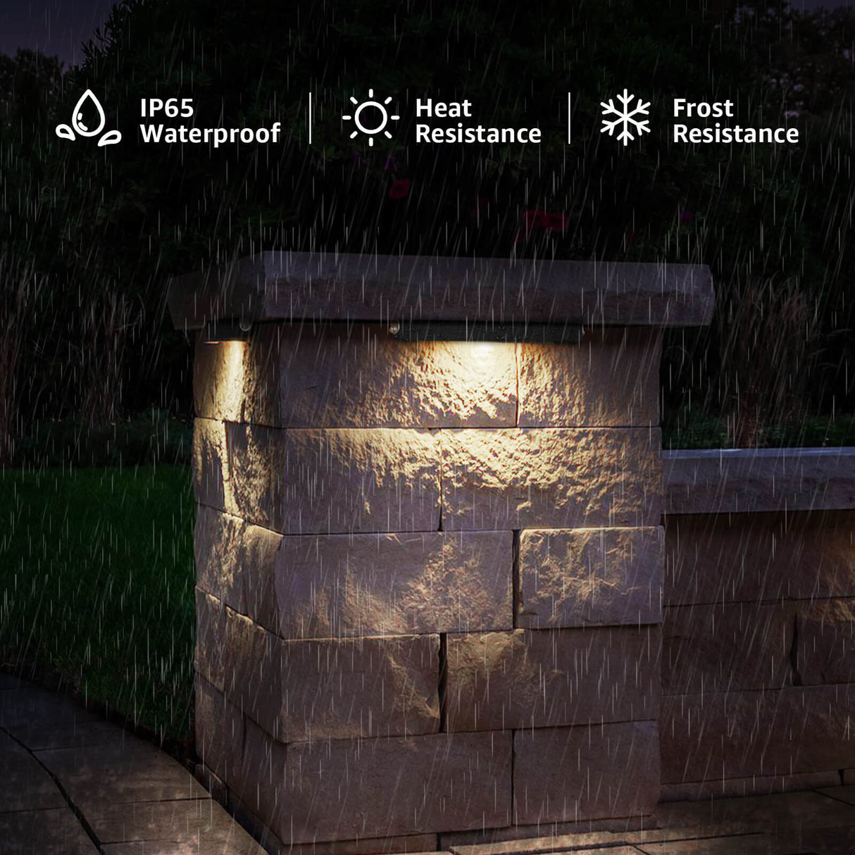 Low Voltage Hardscape 12′′ Inch Retaining Wall Lights 2700K Warm White 12 Pack CLWF-07-12C