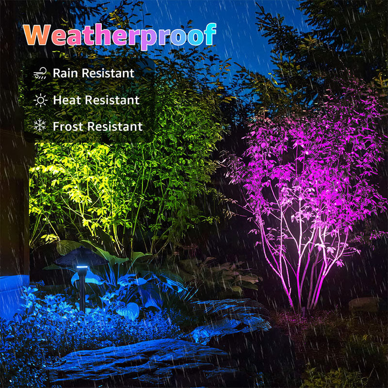 Low Voltage RGBW 8 Landscape Pathway Lights + 4 Spotlights Lighting Kit 12 Pack K-R4S8P