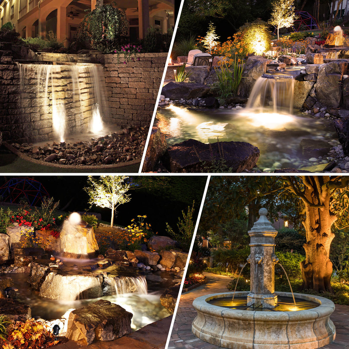 Low Voltage 3W LED Waterproof Underwater Fountain Pond Lights 4 Pack ULWS-03W-04