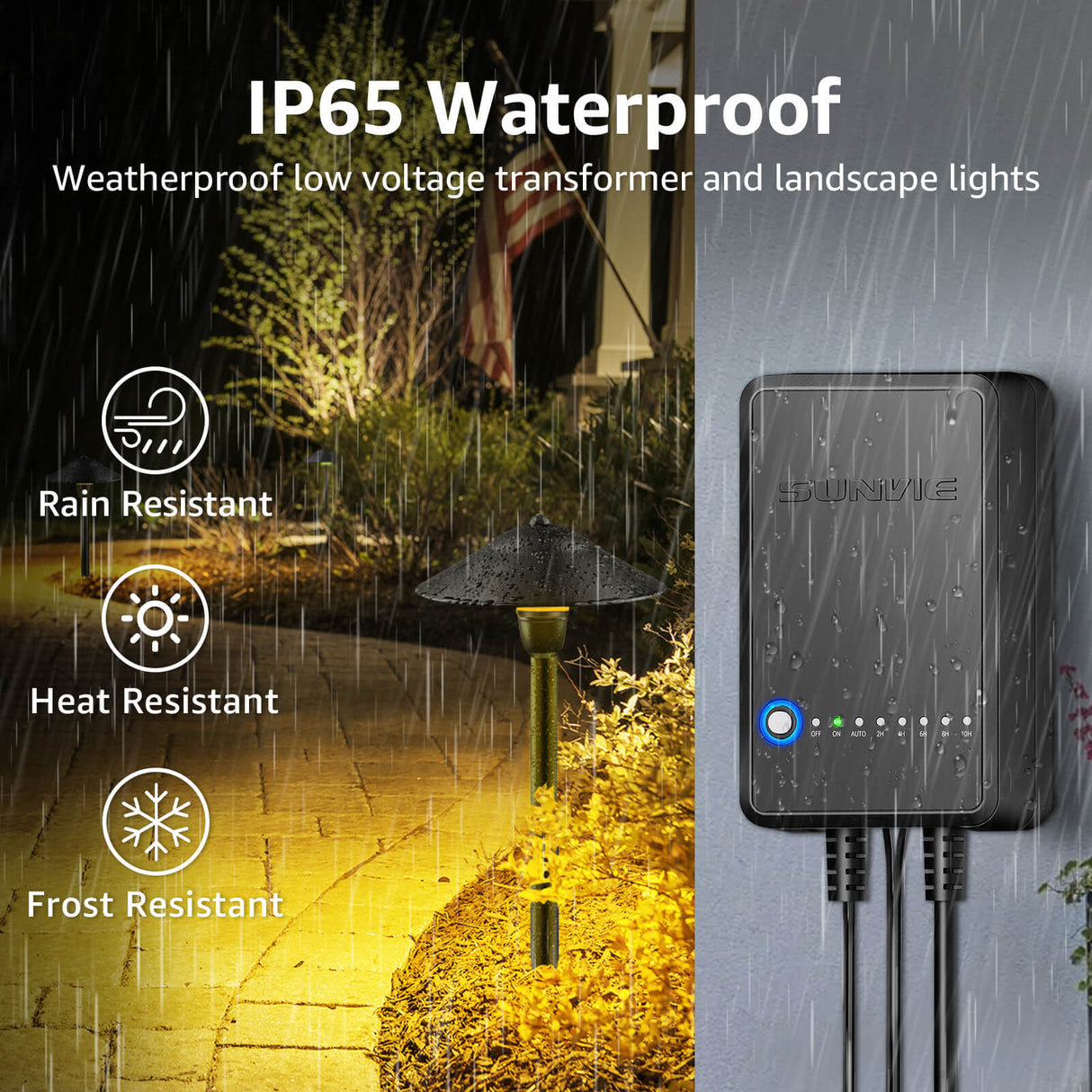 All In One RGBW Pathway Lighting Kit 8 Pack with Transformer Wire & Connectors KTW-R8PA