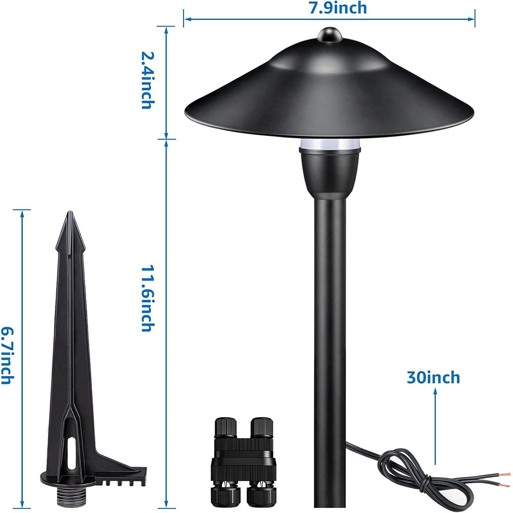 Low Voltage Led Landscape Path Lights Kit 8 Pack with 60W Transformer & Connectors KT-W8PA