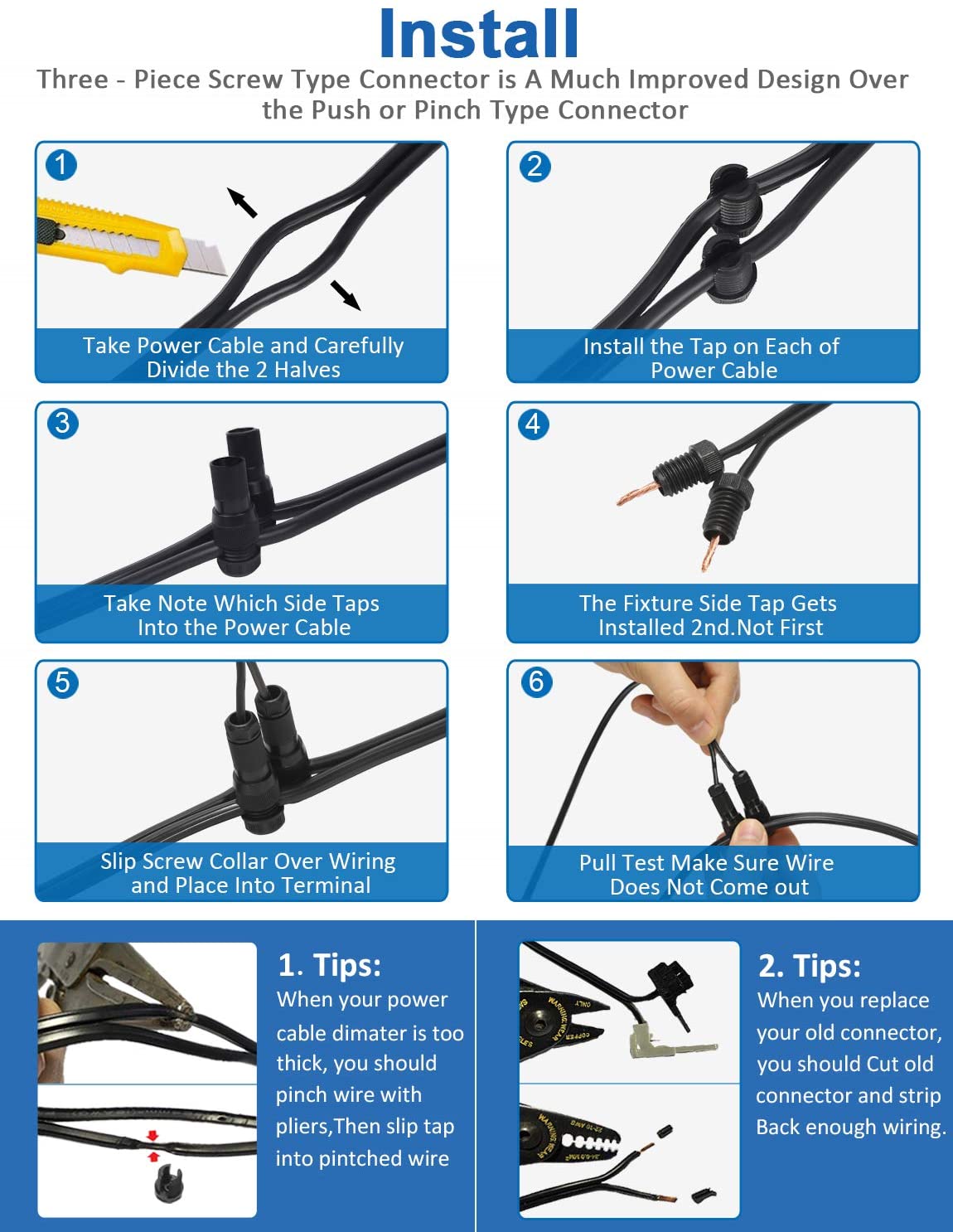 SUNVIE Low Voltage Fastlock Landscape Lights Wire Connector 12-14 Gauge Cable Connectors for Landscape Lighting Path Lights Working with Malibu Paradise Moonrays and Other Outdoor Lighting (12 Pack) Lee Lighting