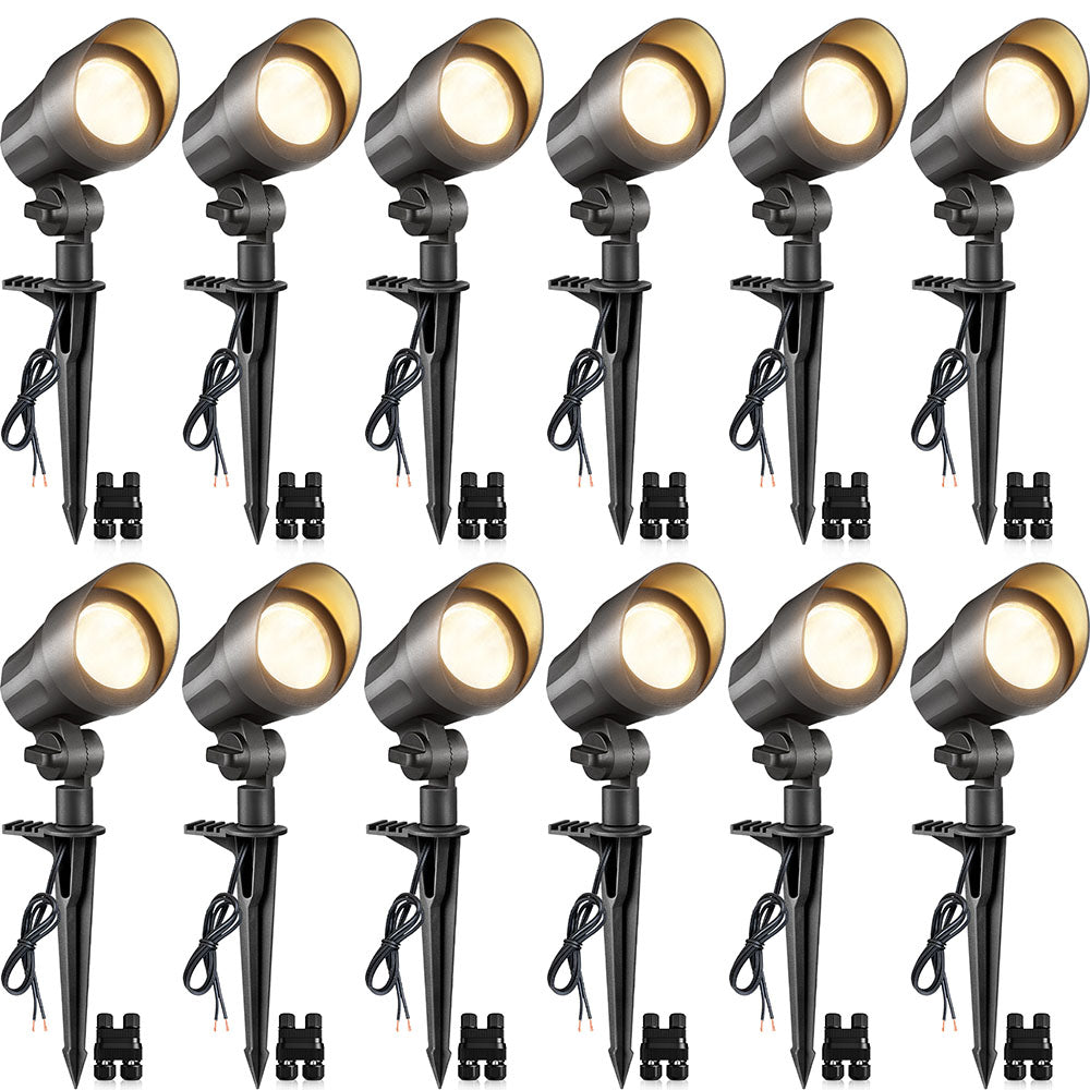 Low Voltage 6W LED Heavy Duty Anti-Glare Landscape Spotlights 12 Pack CLWS-06-12C
