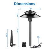 Hat-Style Low Voltage Landscape Pathway Lights with Replaceable LED Module 4 Pack LSDWB-03-04C