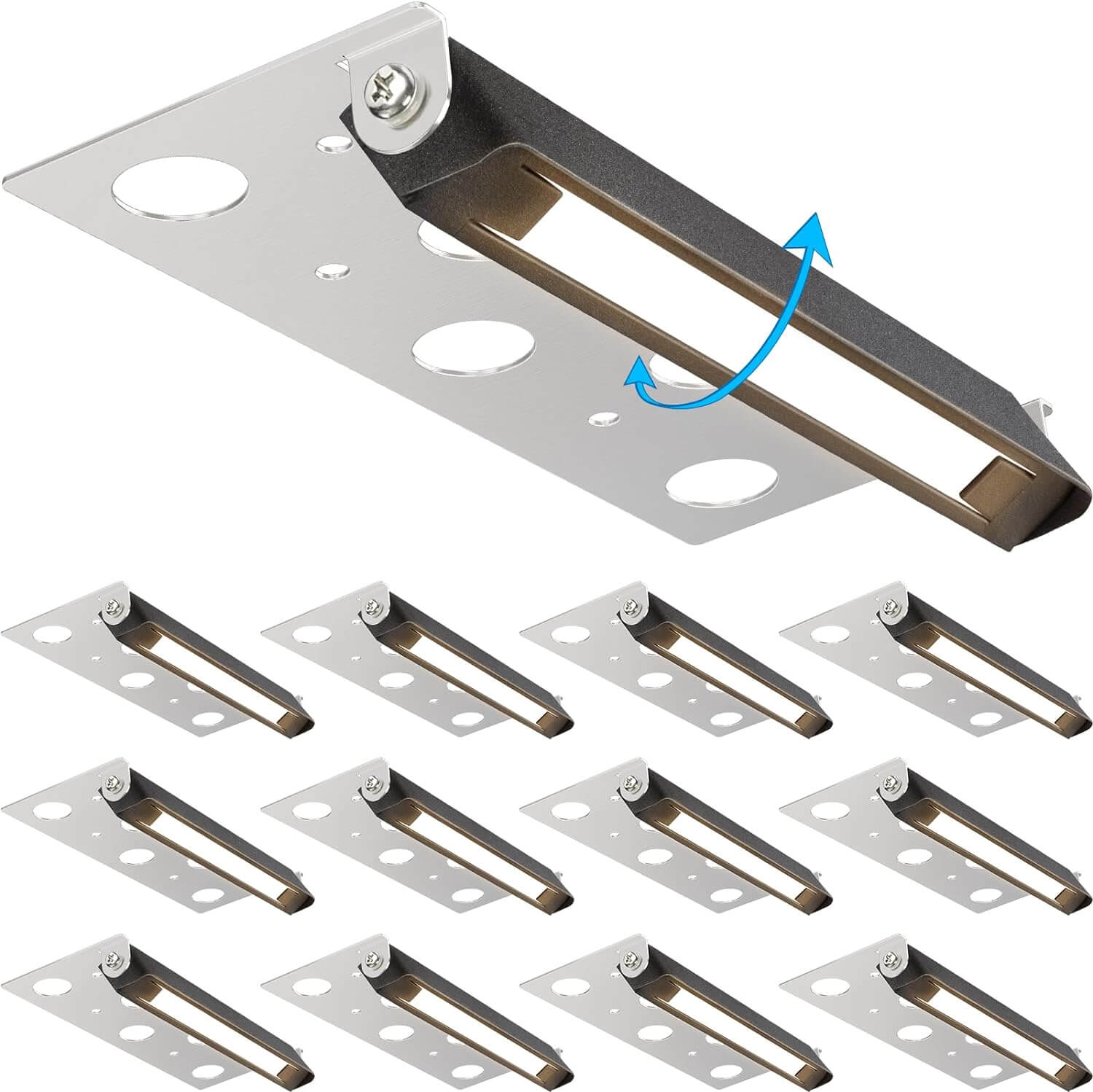 12V-24V Low Voltage 5W LED 7 Inch Hardscape Retaining Wall Step Lights with Connectors 12-Pack CLWF-05-12C SUNVIE