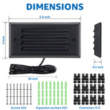 5W Low Voltage Black Step Lights with Horizontal Louver Faceplate & Fastlock2 Connectors 12 Pack BLWFB-05-12C SUNVIE