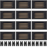 5W Low Voltage Black Step Lights with Horizontal Louver Faceplate & Fastlock2 Connectors 12 Pack BLWFB-05-12C SUNVIE