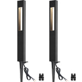 Low Voltage 3W LED Hollow Cuboid Landscape Pathway Lights 2 Pack LFAWB-03-02C