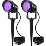 120V 12W Purple Black Light Halloween Party Outdoor Spotlight with US Plug 2 Pack CHZT-12-02 SUNVIE