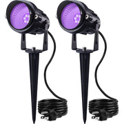 120V 12W Purple Black Light Halloween Party Outdoor Spotlight with US Plug 2 Pack CHZT-12-02 SUNVIE