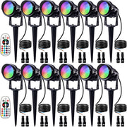 Low Voltage 12W RGB Color Changing LED Landscape Lights with Connector 12 Pack CLRS-12-12C SUNVIE