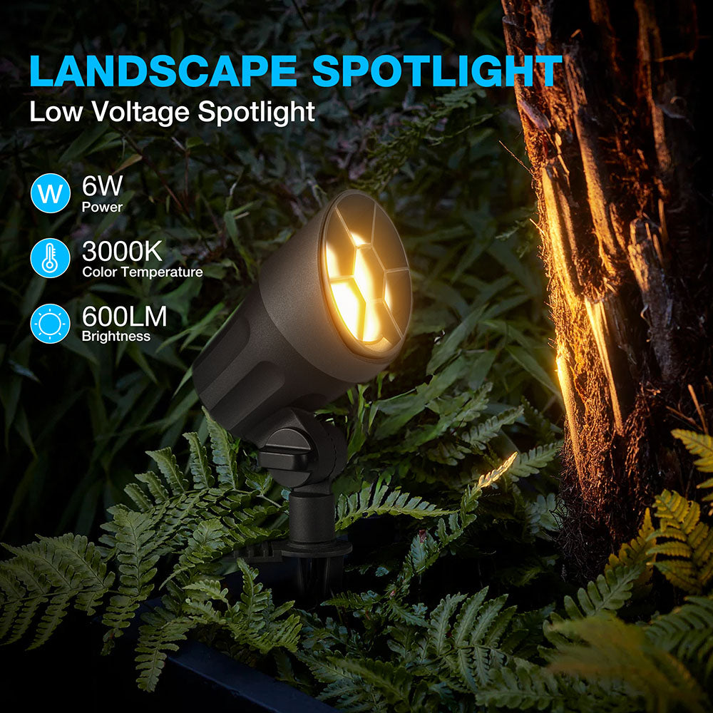 Low Voltage 6W LED Heavy Duty Anti-Glare Landscape Spotlights 4 Pack CLWS-06-04C