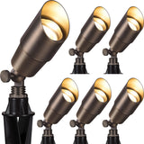 5" Solid Brass Low Voltage Outdoor Landscape Spotlights 6 Pack (No Bulb) CLB5-GH-06C