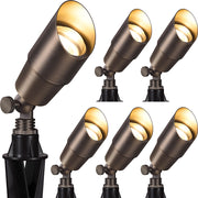 5" Solid Brass Low Voltage Outdoor Landscape Spotlights 6 Pack (No Bulb) CLB5-GH-06C
