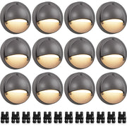 5W Low Voltage LED Grey Landscape Deck Lights with Fastlock2 Wire Connectors 12 Pack BLWY-05-12C SUNVIE