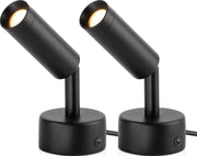 Black LED Floor Uplighting Spotlight Indoor with Foot Switch 120V 3W 2 Pack SHWS-03C-02B - SUNVIE