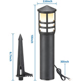 3W Aluminum Wired Landscape Pathway Bollard Lights with CRI 90+ ETL Listed Cord 4 Pack LYAWB-03-04C SUNVIE
